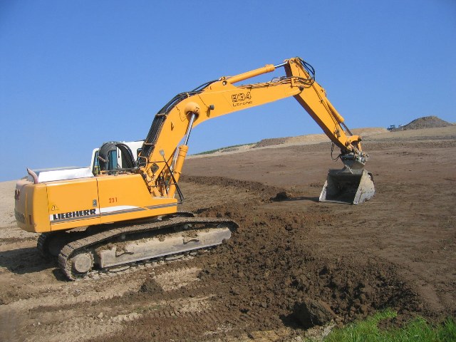 Bagger auf Bauplatz