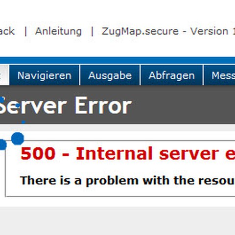 Fehlermeldung bei abgelaufener Session-ID im ZugMap.secure