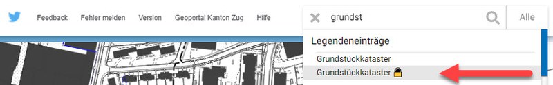 passwortgeschützte Geokategorie in der Suche