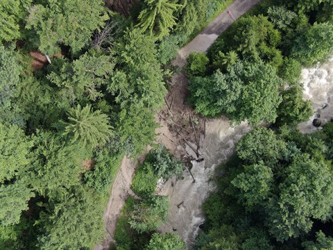 Rutschungen bei Schönbrunn - Teilabschnitt Lorzentobelweg weiterhin gesperrt Rutschungen bei Schönbrunn - Teilabschnitt Lorzentobelweg weiterhin gesperrt