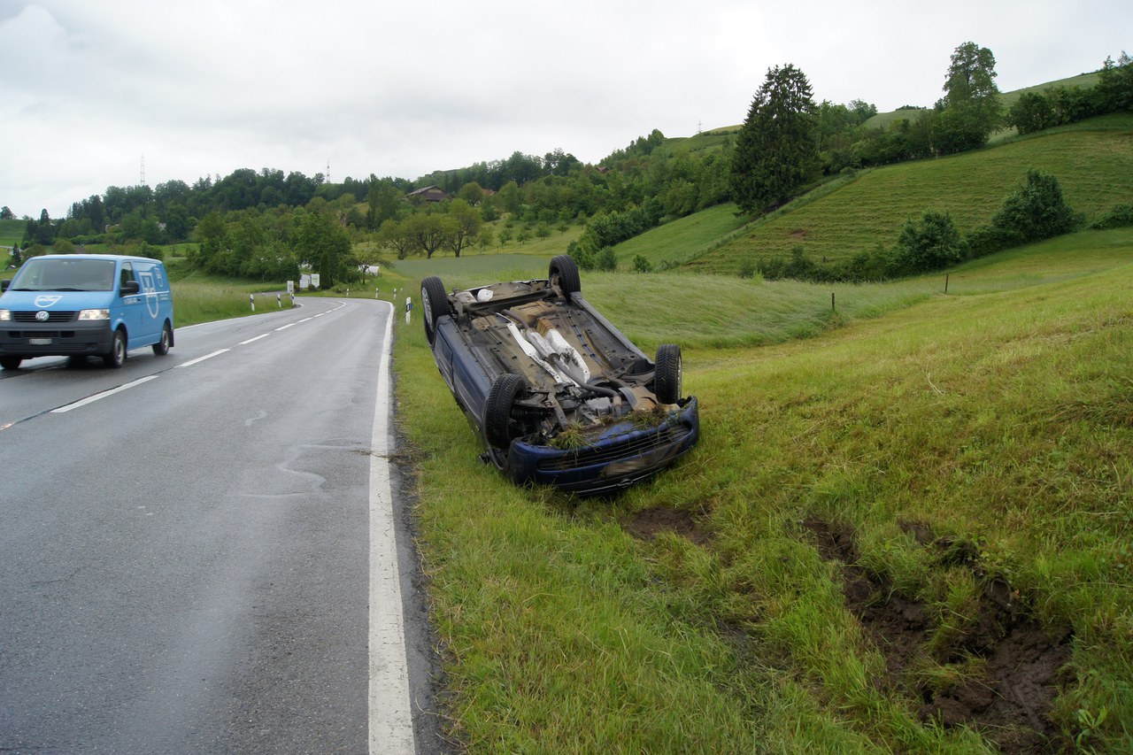 Unfallstelle in Menzingen